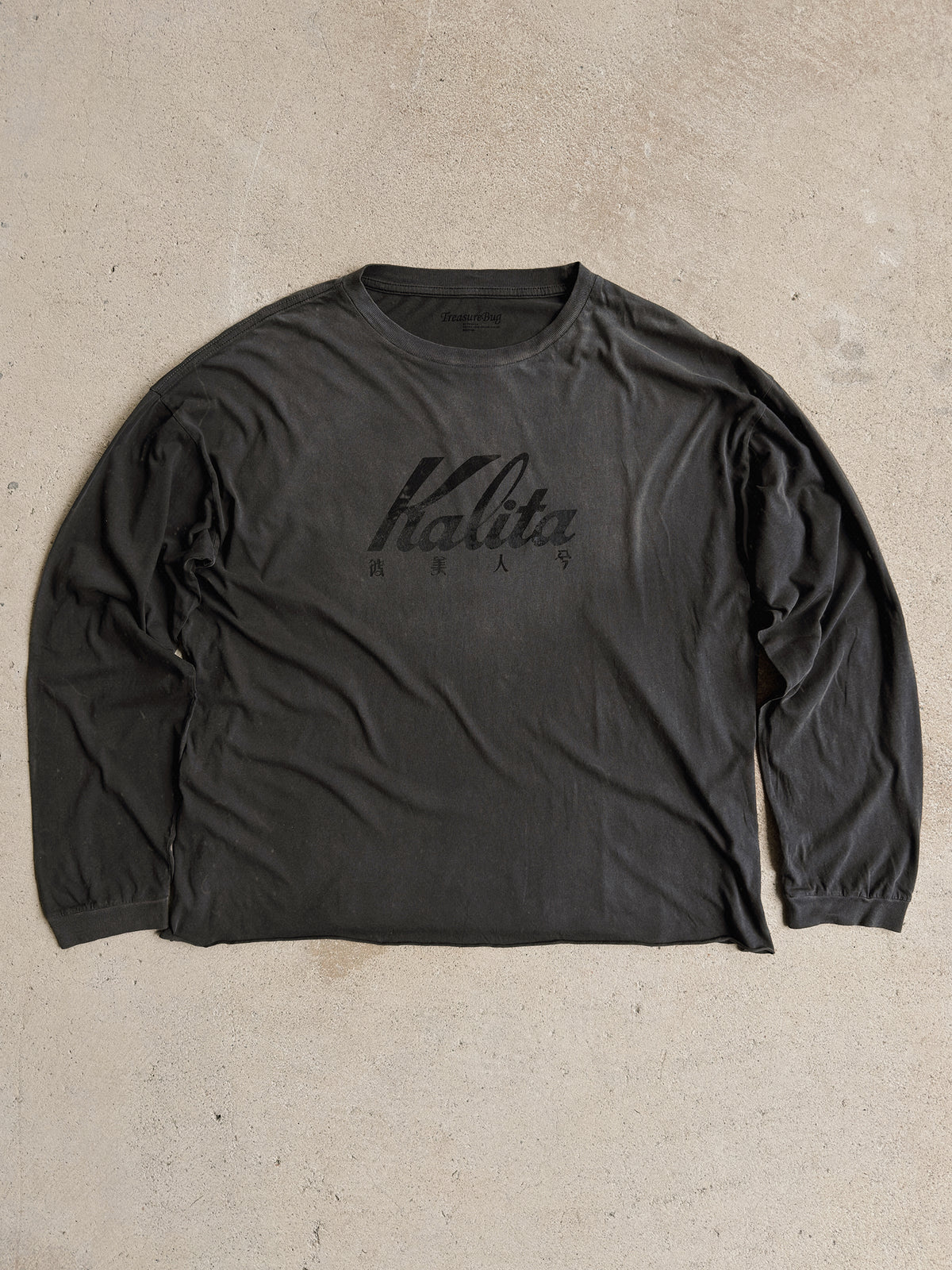 vintagel style screen printing long sleeve t shirt