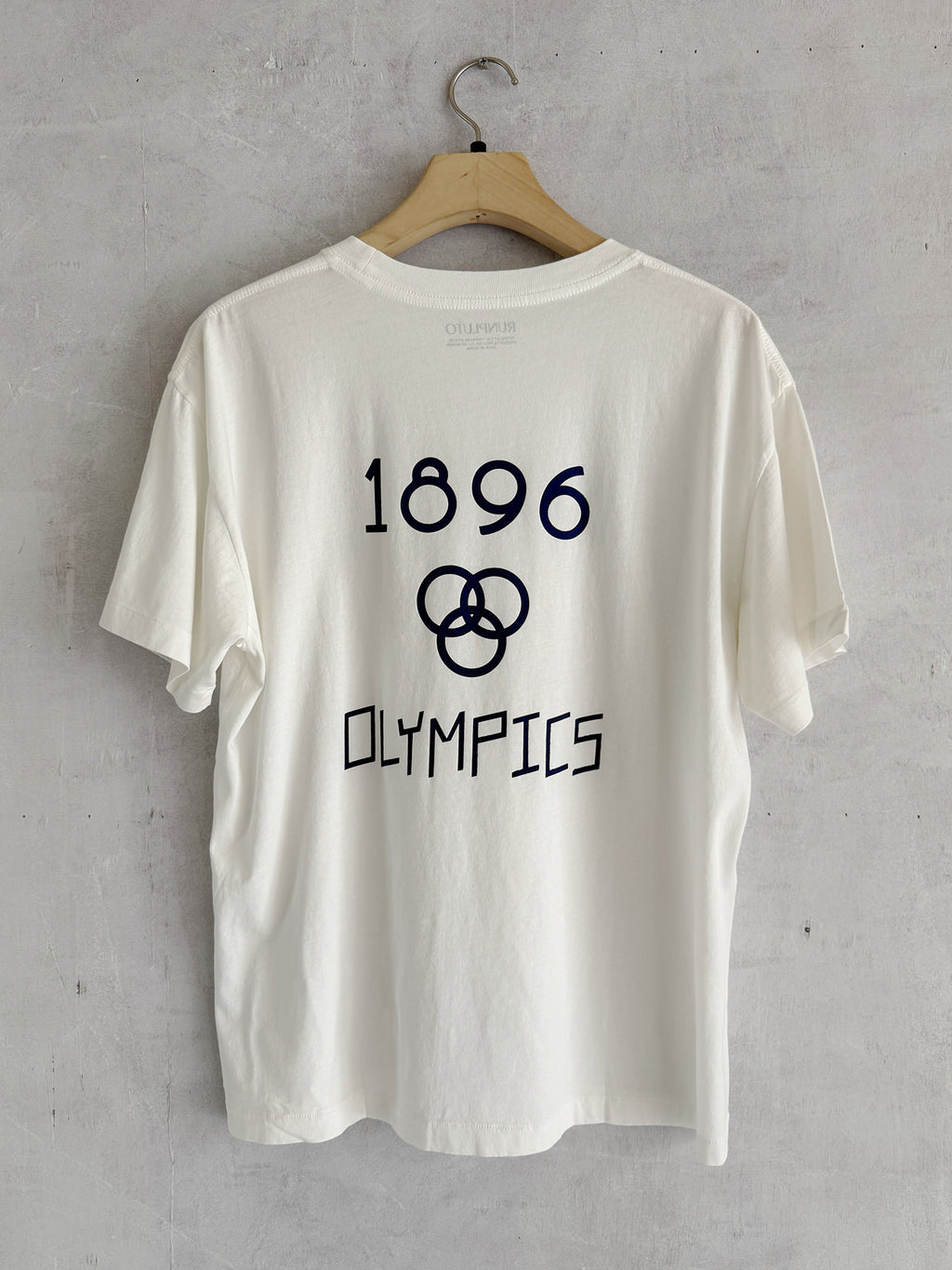 Retro sport style OLYMPICS1896 remake t-shirt White