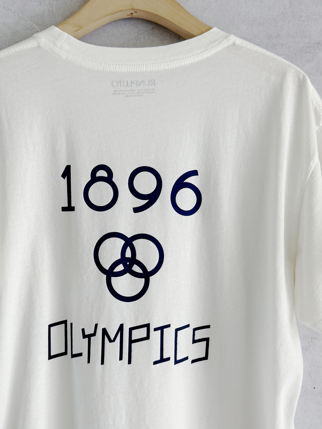 Retro sport style OLYMPICS1896 remake t-shirt White