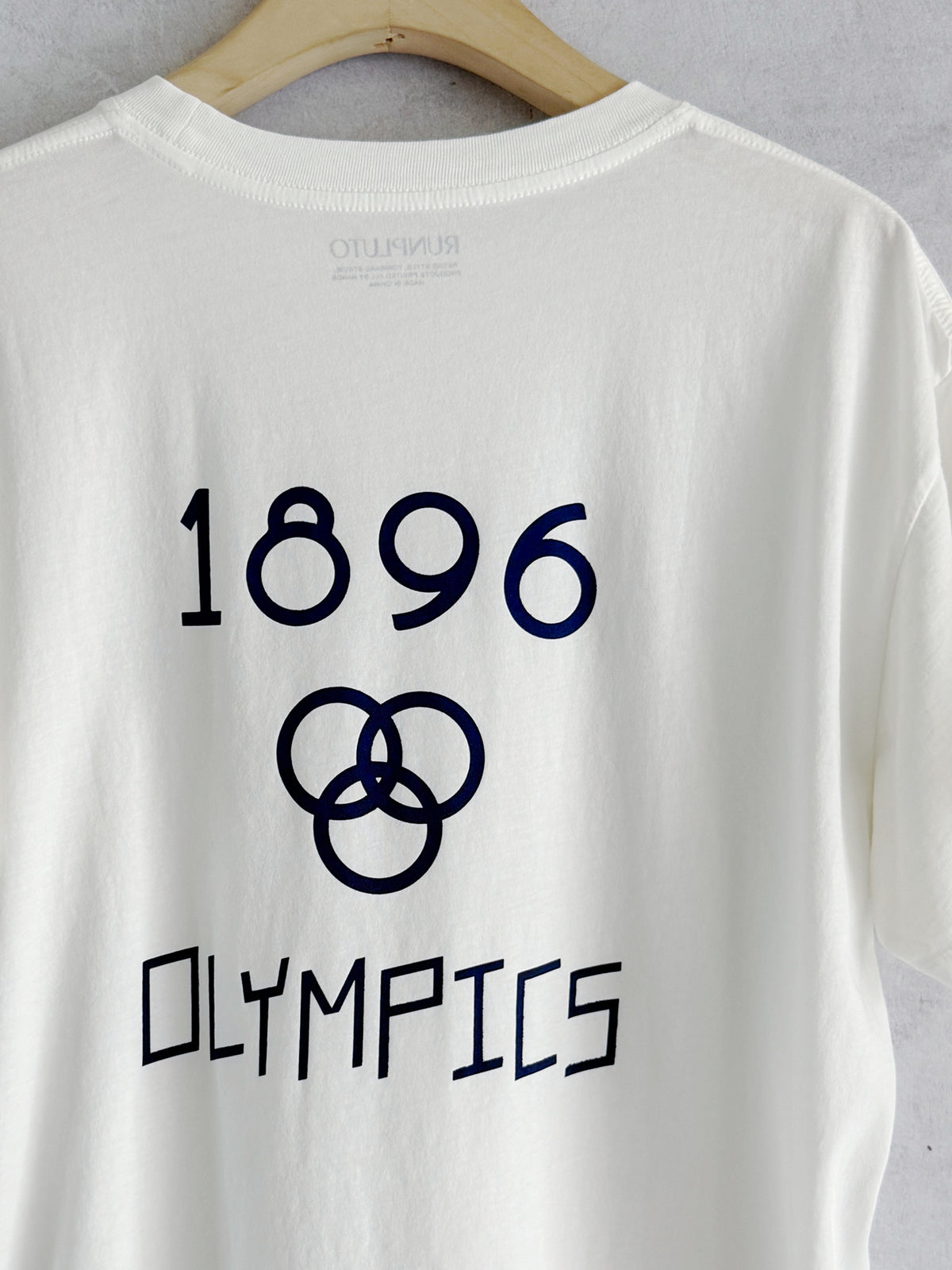 Retro sport style OLYMPICS1896 remake t-shirt White