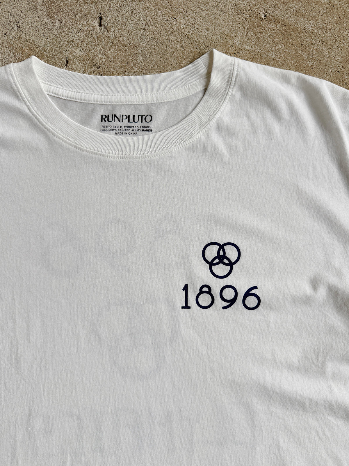 Retro sport style OLYMPICS1896 remake t-shirt White