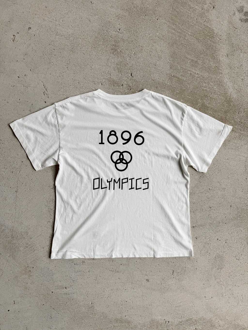 Retro sport style OLYMPICS1896 remake t-shirt White