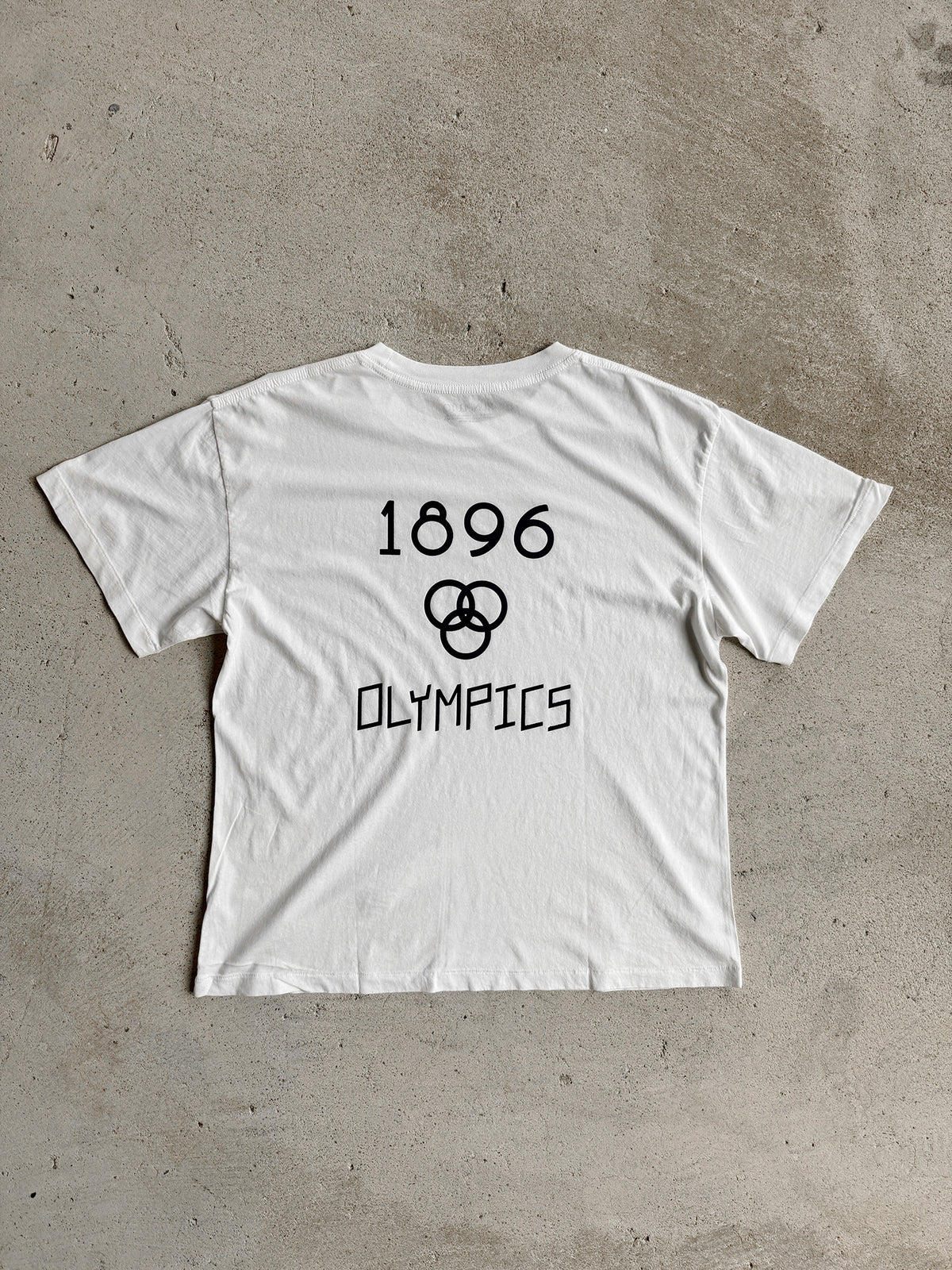 Retro sport style OLYMPICS1896 remake t-shirt White