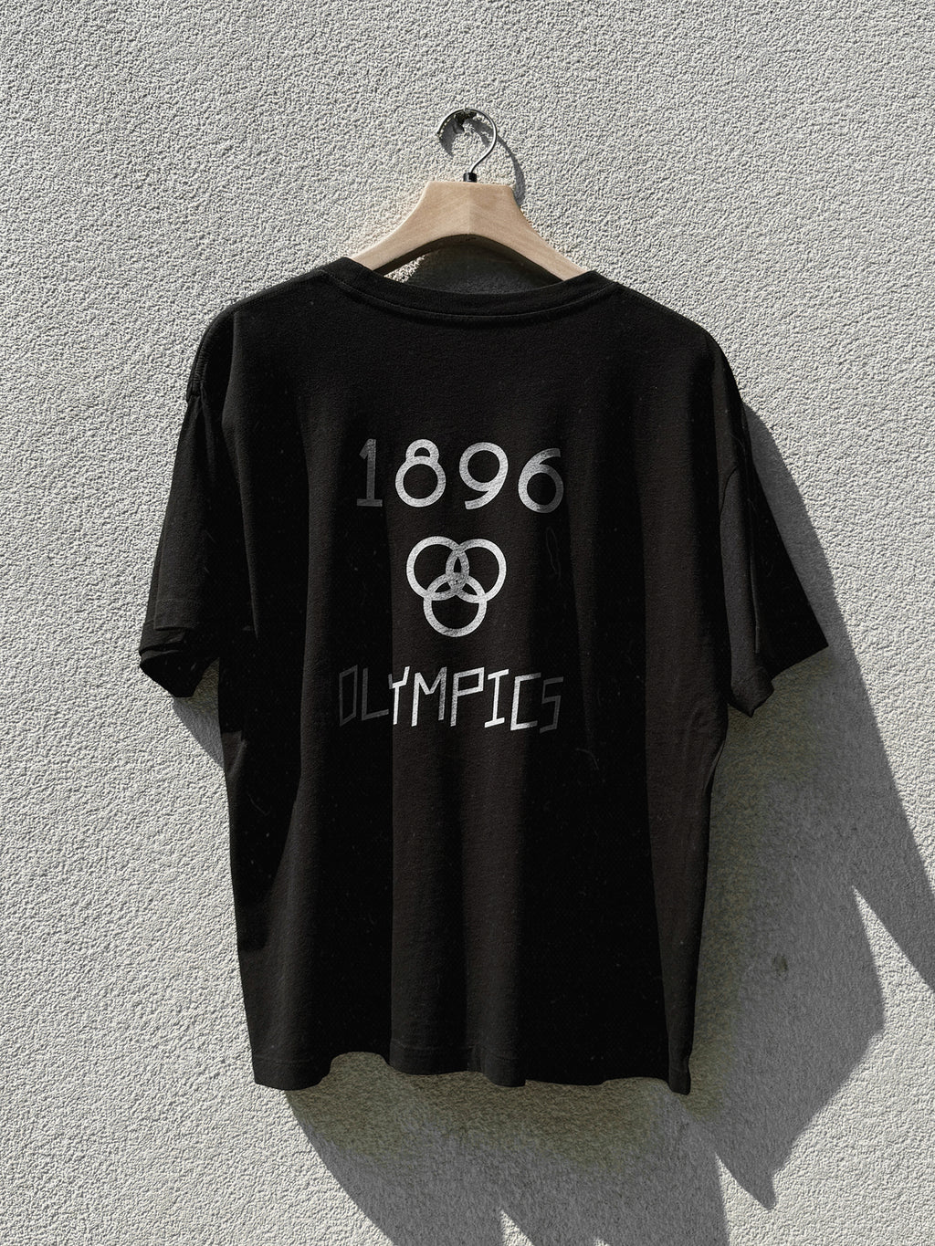 Retro sport style OLYMPICS1896 remake t-shirt Black
