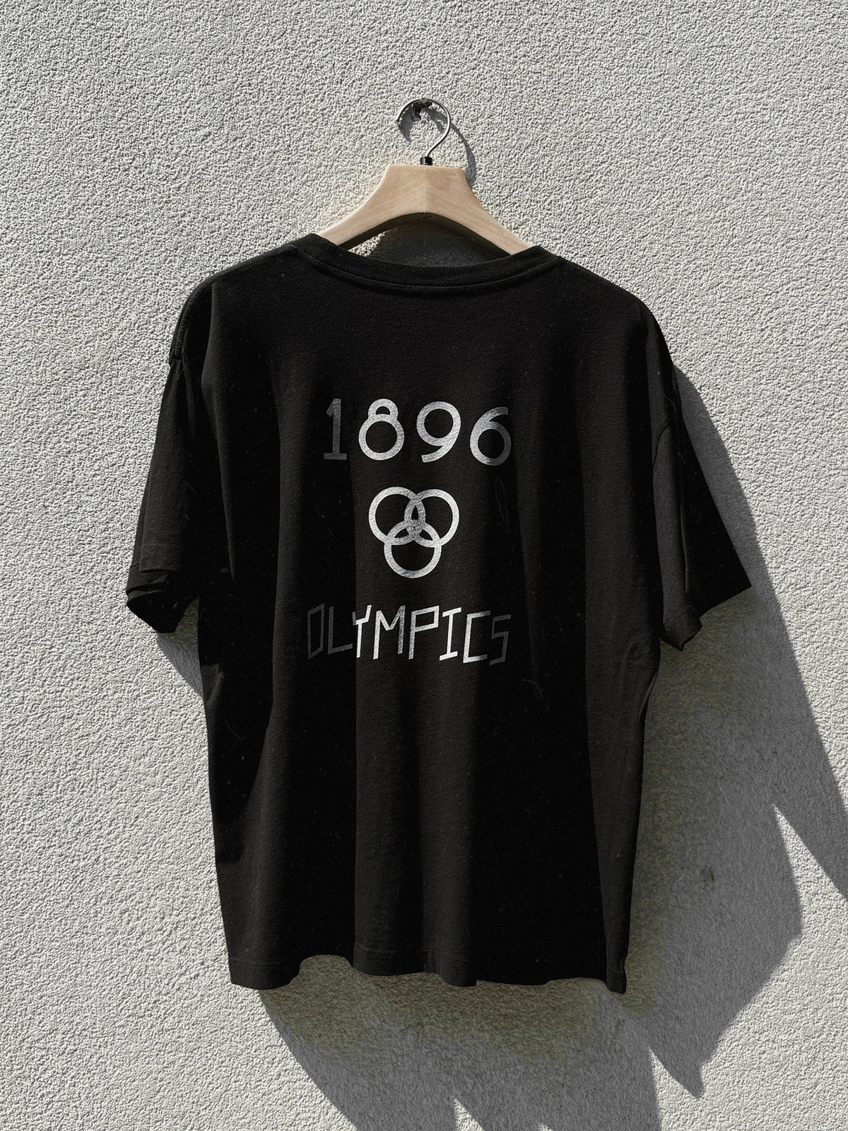 Retro sport style OLYMPICS1896 remake t-shirt Black
