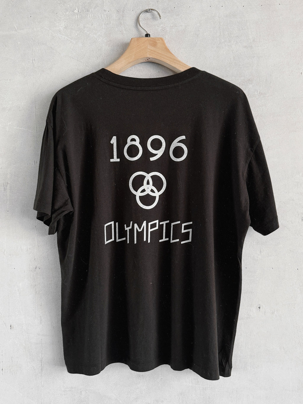Retro sport style OLYMPICS1896 remake t-shirt Black