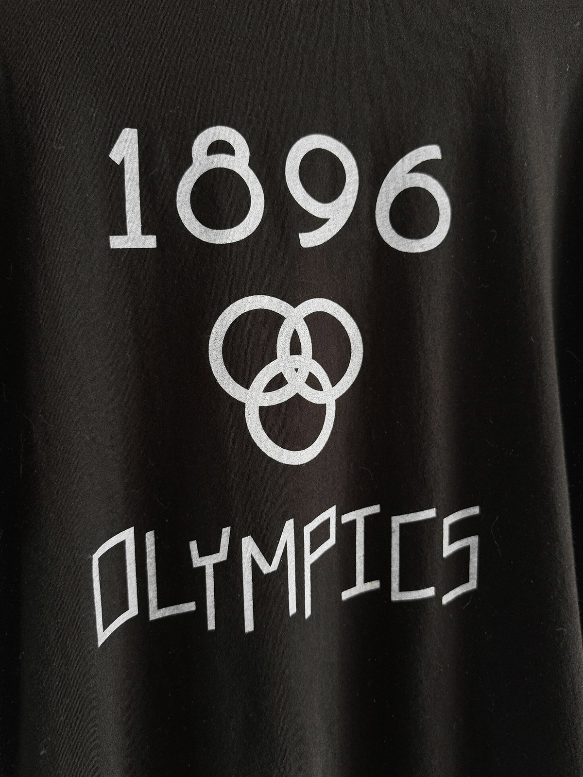 Retro sport style OLYMPICS1896 remake t-shirt Black